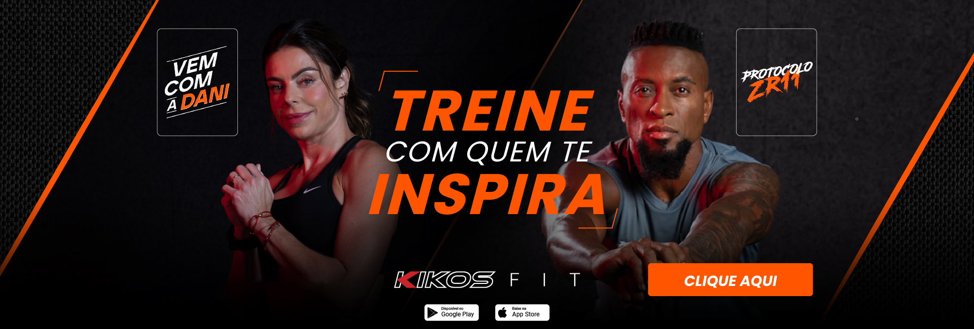 Treine com quem te Inspira! Baixe o nosso aplicativo KIKOS FIT